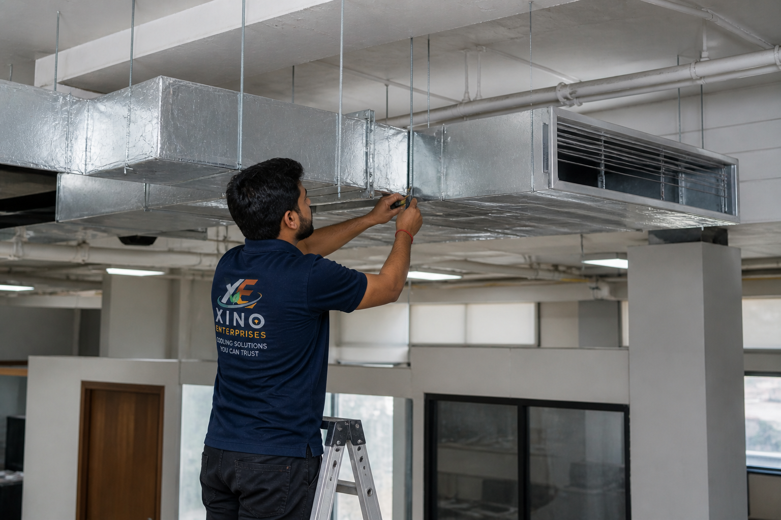 Ductable AC ceiling vent installation